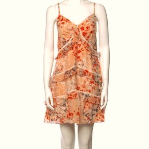NWT $448 Ramy Brook Emmie Silk Ruffle Dress -L